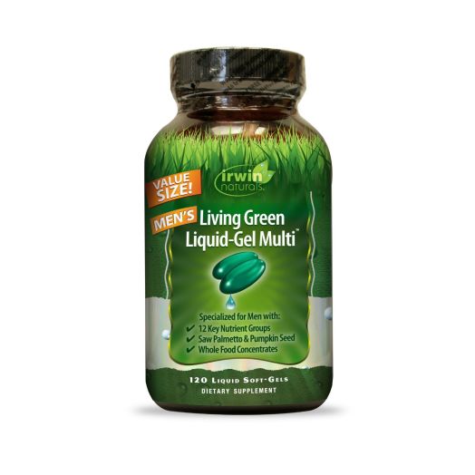 Irwin Naturals Living Green Multi Liquid-Gel for Men, 120 Count