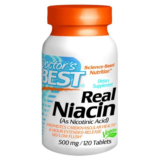 Doctor's Best Real Niacin (Extended Release) (500mg), 120-Count