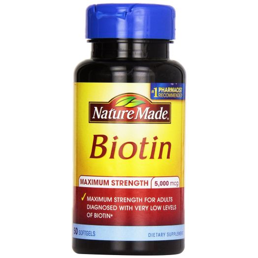 Nature Made Biotin Softgel, 5000 Mcg, 50 Count (Packaging May Vary)
