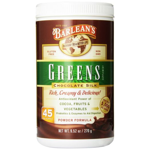 Barlean's Organic Oils Greens, Chocolate Silk, 9.52 Ounce