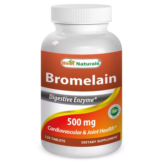 #1 Bromelain 500mg 120 Tablets by Best Naturals - Natural Proteolytic Enzyme - Manufactured in a USA Based GMP Certified Facility and Third Party Tes