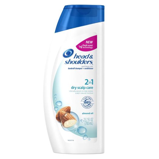 Head and Shoulders Dry Scalp Care With Almond Oil 2-In-1 Dandruff Shampoo And Conditioner 23.7 Fl Oz (Pack of 2)