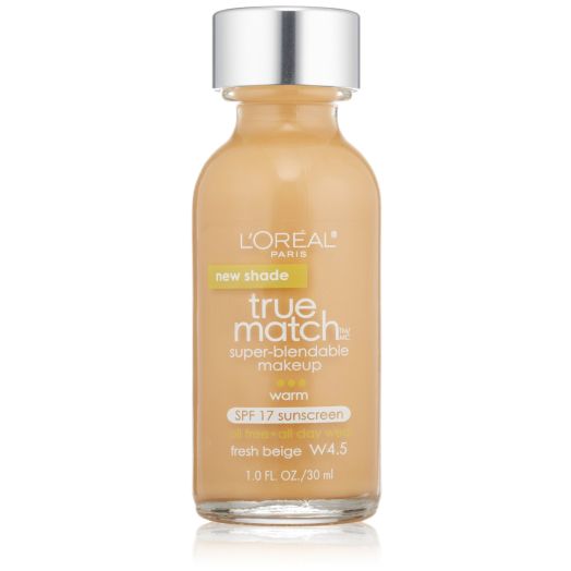 L'Oreal Paris True Match Super Blendable Makeup, Fresh Beige W4.5, 1.0 Ounces