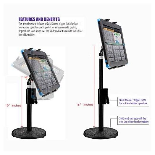 ChargerCity Xtreme Metal Telescopic Tablet desktop table stand podium mount