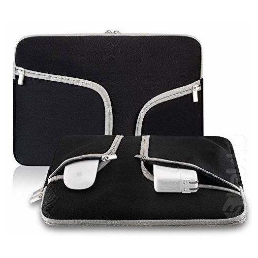 Steklo - BLACK Neoprene Soft Sleeve Case Bag for All Laptop 15-inch and MacBook Pro 15.4" with or without Retina Display - BLACK