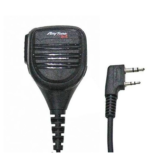 AnyTone Tech BaoFeng QHM22 Platinum Series IP54 Rainproof Shoulder Speaker Mic for BaoFeng, AnyTone, Kenwood Radios