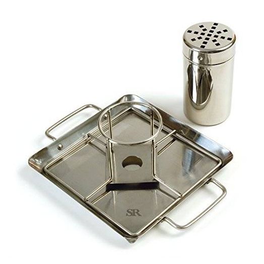 Steven Raichlen Best of Barbecue Beer-Can Chicken Rack with Canister and Drip Pan - Durable and Long-lasting (Stainless Steel) - SR8016.