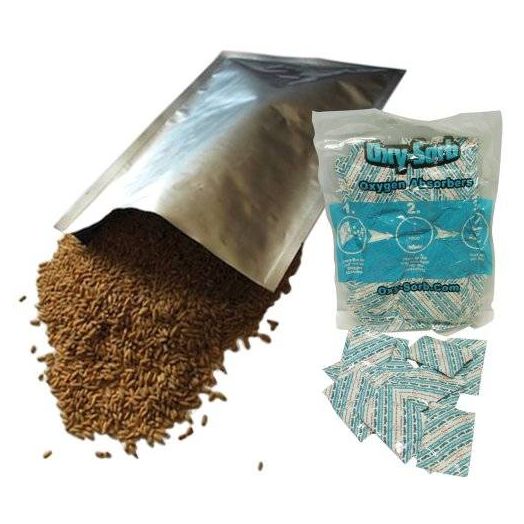 20 - 1 Quart Mylar Bags and Oxygen Absorbers for Dried Food and Long Term Storage by Dry-Packs!