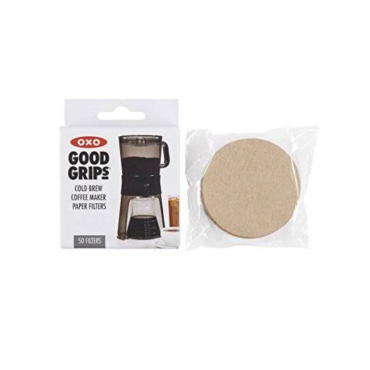 OXO Good Grips Cold Brew Coffee Maker Replacement Paper Filters, Brown, 50 Per Box