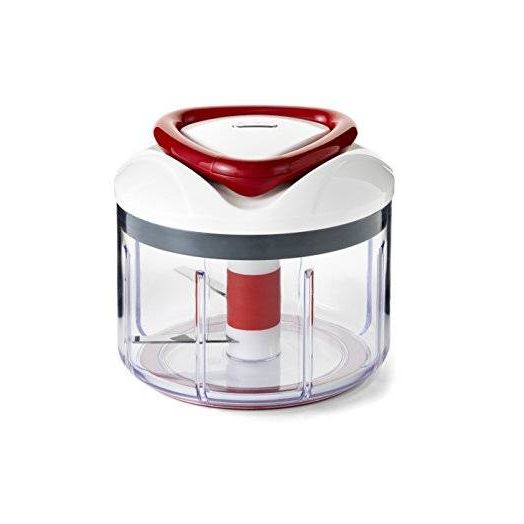Zyliss Easy Pull Manual Food Processor and Chopper, Red