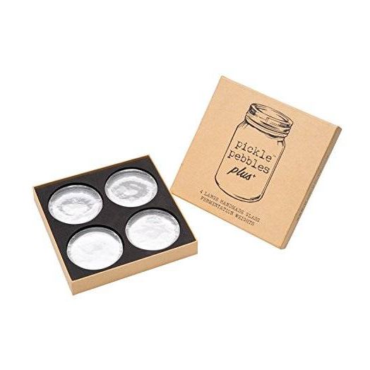 masontops.com Pickle Pebbles PLUS - Glass Fermentation Weights - WIDE MOUTH - 4 Pack