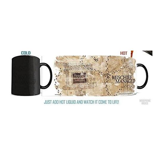 Morphing Mug Harry Potter (Marauder's Map) Ceramic Mug, Black