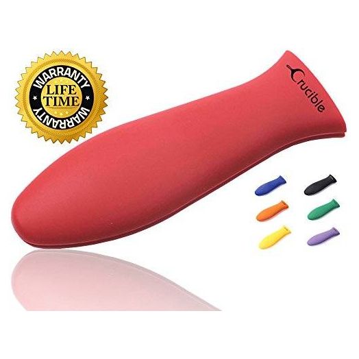 Crucible cookware ? Silicone Hot Handle Holder, Potholder (Red) - Life Time Guarantee