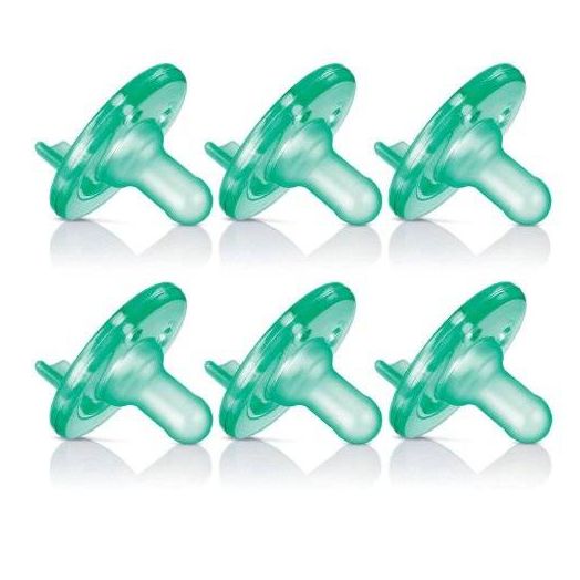 Philips Avent Soothie Pacifier, 0-3 Months, Green - 6 Pack