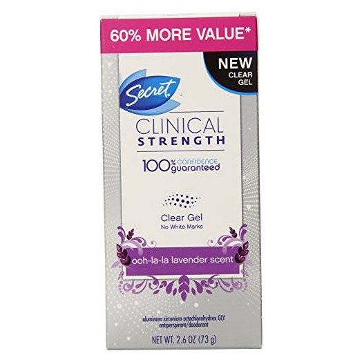 Secret Clinical Strength Clear Gel Women's Antiperspirant and Deodorant Ooh-La-La Lavender Scent 2.6 Ounce