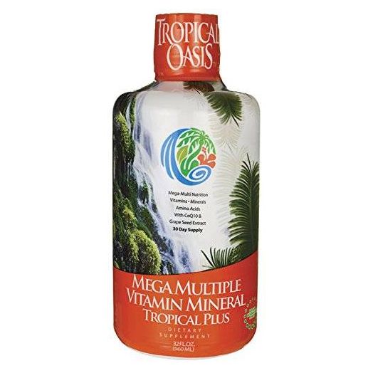 Tropical Oasis Mega Plus, Liquid Multivitamin and Mineral Supplement, Includes 85 Vitamins and Minerals