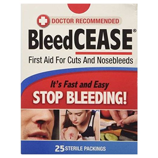 Bleed Arrest Bleedcease First Aid for Cuts and Nosebleeds Sterile Packings - 25 Ea