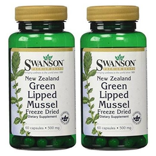 Swanson New Zealand Green Lipped Mussel 500 mg 60 Caps (2 Pack)