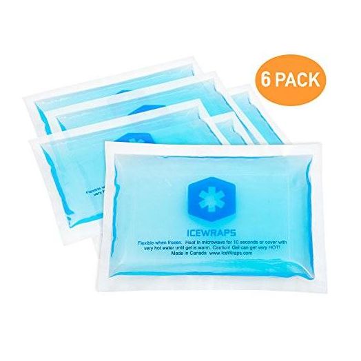 6 Reusable Extra Small 3x5 Hot Cold Packs Microwavable Gel Packs for Pain Relief, Ice Packs for First Aid by IceWraps (6 Pack, Blue)