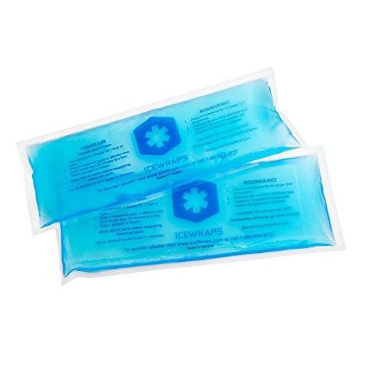 2 Reusable Hot or Cold Gel Packs 4x10 Hot Packs Microwavable, Ice Packs for First Aid, Lunchbox, Coolers, or Pain Relief by IceWraps (2 Pack, Blue)