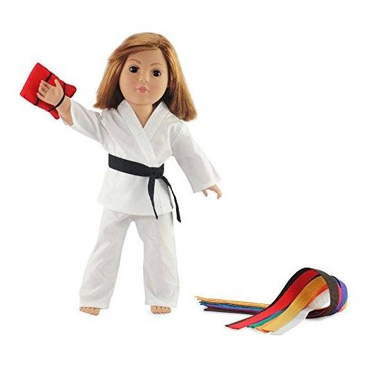 Emily Rose Doll Clothes Fits American Girl Doll Karate Outfit - 18 Inch Doll Clothes/clothing Includes 18" Accessories. All Color Belts Included.