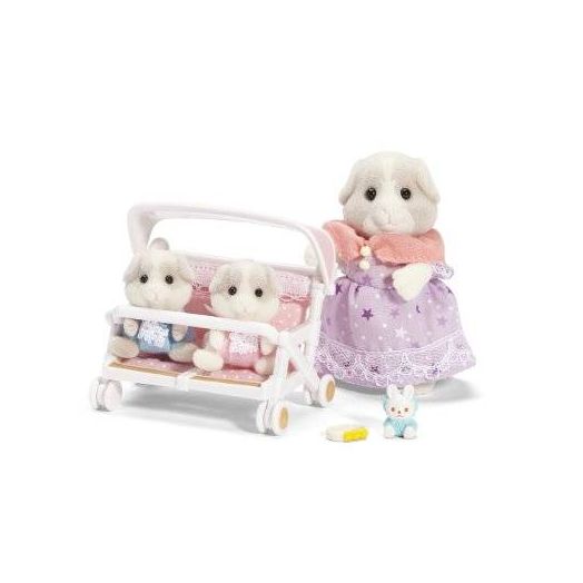 Calico Critters Patty and Paden's Double Stroller Set