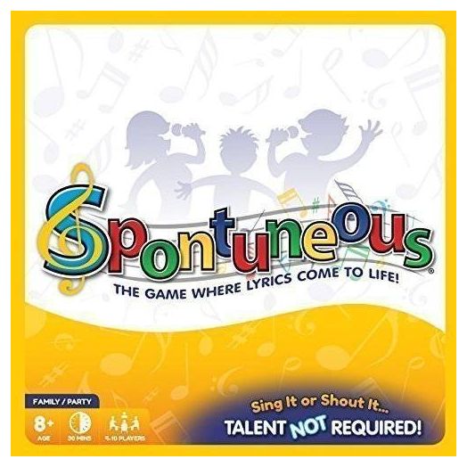 Spontuneous, Family Board Game Night, The Game Where Lyrics Come to Life! Sing It or Shout It, Talent NOT Required! 2015