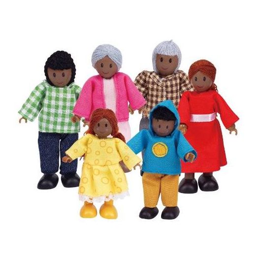 Hape - Happy Family Doll House - Doll Family - African American