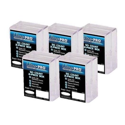 ULTRA PRO (10x) 2-Piece Box Holds 50 Cards Each PLASTIC STORAGE BOX Sports Cards and Gaming Decks