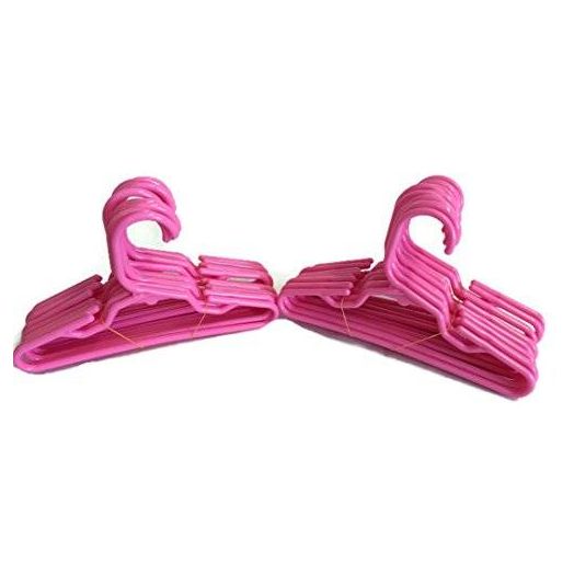 Dori's Boutique Doll Hangers Set of 24 Plastic Hangers Pink, Fits 18 Inch American Girl Dolls Clothes, Doll Accessories