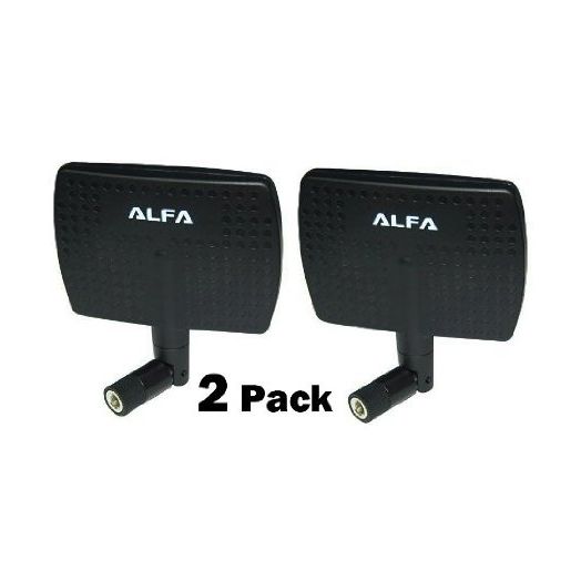 2 Pack of Alfa 2.4HGz 7dBi Booster RP-SMA Panel High-Gain Screw-On Swivel Antenna for Alfa AWUS036H, AWUS036H1W, AWUS036NHV, AWUS036NHR, AWUS036NHA, AWUS051NH, AWUS036EW, AWUS036NEH, AWUS036NH, AWUS050NH, AIPW610H, APA05, WUS048NH and R36