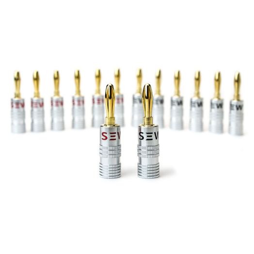 Sewell Direct SW-29751-6 Silverback Banana Plugs(6 pairs/12 pieces)