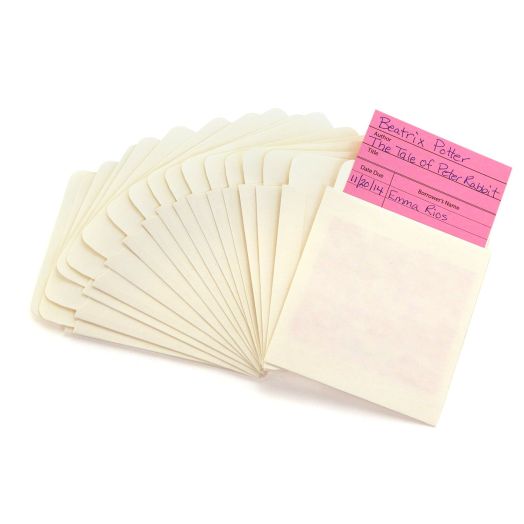 Hygloss 15430 Self-Adhesive Library Card Pockets, 3.5-Inch by 5-Inch, 40 Pages, Manila
