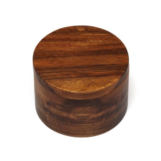 Lipper International Acacia Salt Box with Swivel Cover