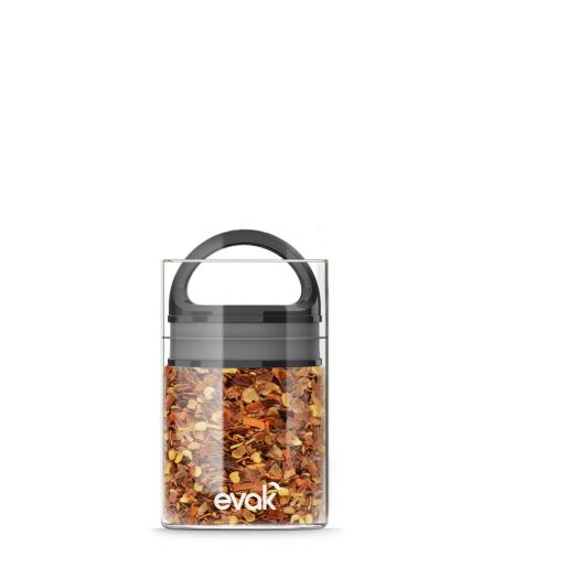 Prepara EVAK Glass Food Storage Container with Black Gloss Handle, Mini