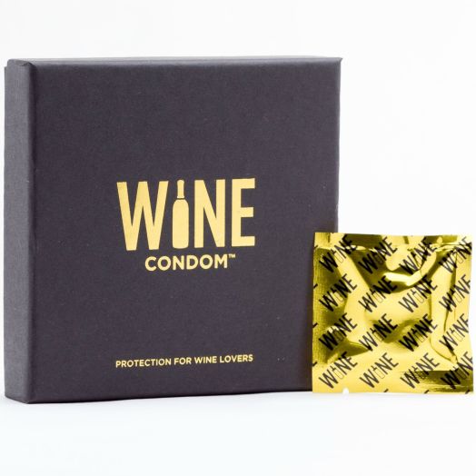 Wine Condoms Wine and Beverage Bottle Stoppers, Gold Foil Packaging, Set of 6, Tuxedo Black