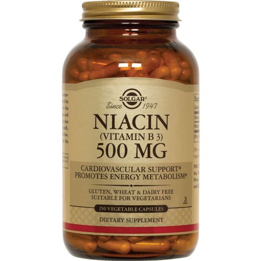Solgar Niacin (Vitamin B3) 500 mg Vegetable Capsules 250