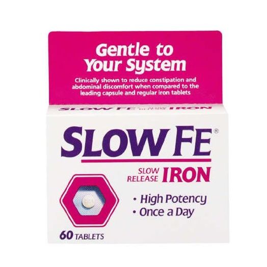 Slow Fe, High Potency Iron 45 mg, Slow Release - 60 Tablets