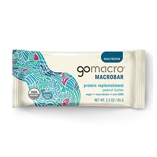  GoMacro MacroBar Organic Vegan Protein Bars, Peanut Butter, 3 Ounce Bars (Pack of 12)