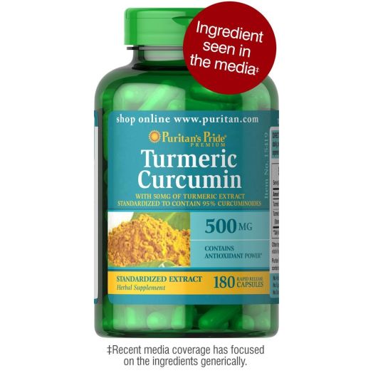 Puritan's Pride Turmeric Curcumin 500 mg-180 Capsules