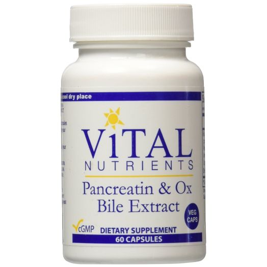 Vital Nutrients Pancreatin and Ox Bile Extract, 60 Count
