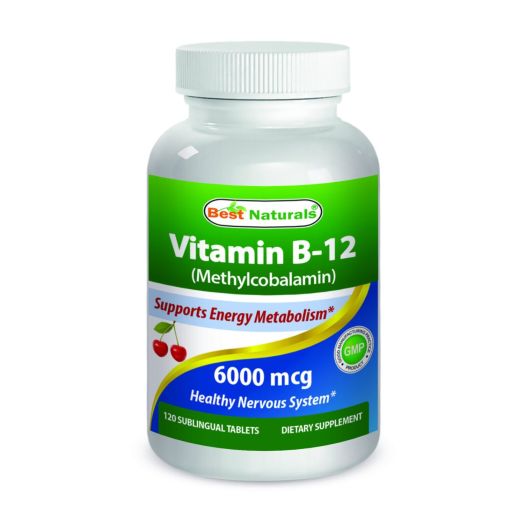 Best Naturals Vitamin B-12 as Methylcobalamin (Methyl B12), 6000 mcg 120 Sublingual Tablets