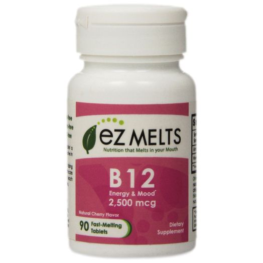 EZ Melts Vitamin B12 Fast Melting Tablets, Cherry, 90 Count