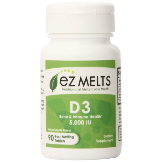 EZ Melts Vitamin D3 Fast Melting Tablets, Apple, 90 Count