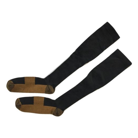 TASOM 1 Pair of Compression Socks Copper Infused Anti Fatigue Socks For Men Woman Pain Ache Relief (Lg/X-Lg)