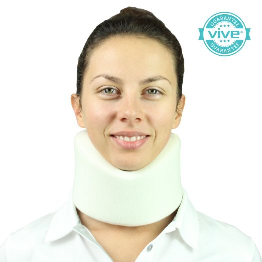 Neck Brace by Vive - Best Cervical Collar - Adjustable Soft Collar Can Be Used During Sleep - Wraps Aligns and Stabilizes Vertebrae - Relieves Pain and Pressure in Spine - One-Size Fits Most