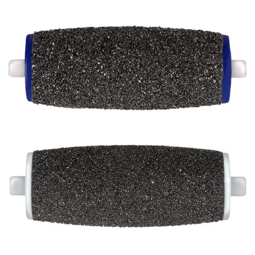 Amopé Pedi Perfect Foot File Replacement Roller Heads with Diamond Crystals - 2 Count Amope Refills, 1 Extra Coarse and 1 Soft Touch