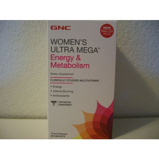 GNC Women's Ultra Mega Energy and Metabolism 90 Caplets - New Formula