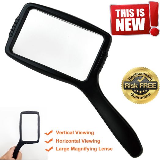 MagniPros Jumbo Size Magnifying Glass Wide Horizontal Lens(3x Magnification)- Shockproof and Scratch Resista