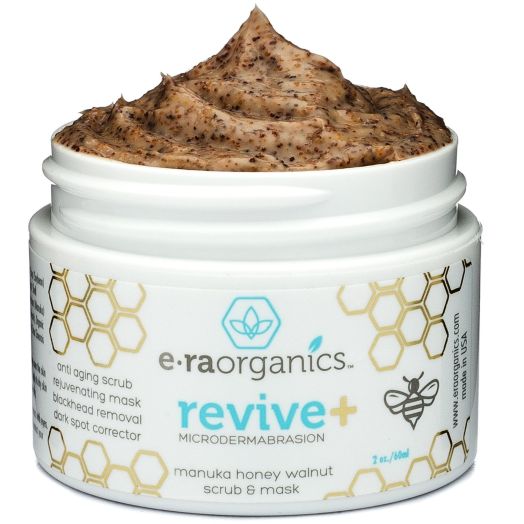 Era Organics Microdermabrasion Face Scrub and Facial Mask in One- Manuka Honey Walnut Natural Face Exfoliator f